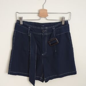 NEVER USED, MNG, Navy Women's Belted Shorts